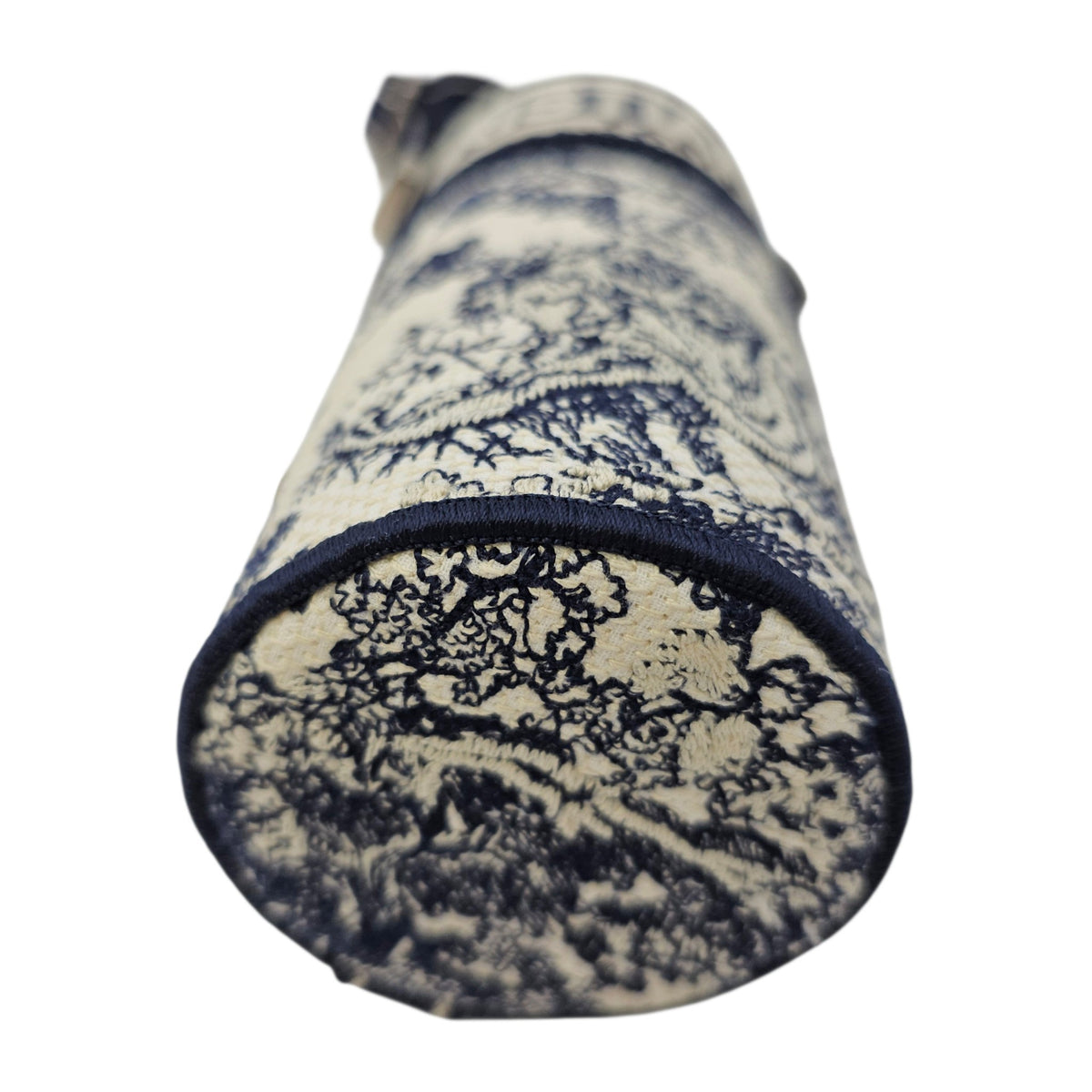 La Collection Privee Toile de Jouy Perfume Case 100 ml Navy Blue Top Handle Bag in Jacquard Silver hardware