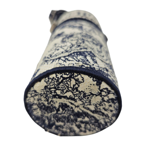 La Collection Privee Toile de Jouy Perfume Case 100 ml Navy Blue Top Handle Bag in Jacquard Silver hardware