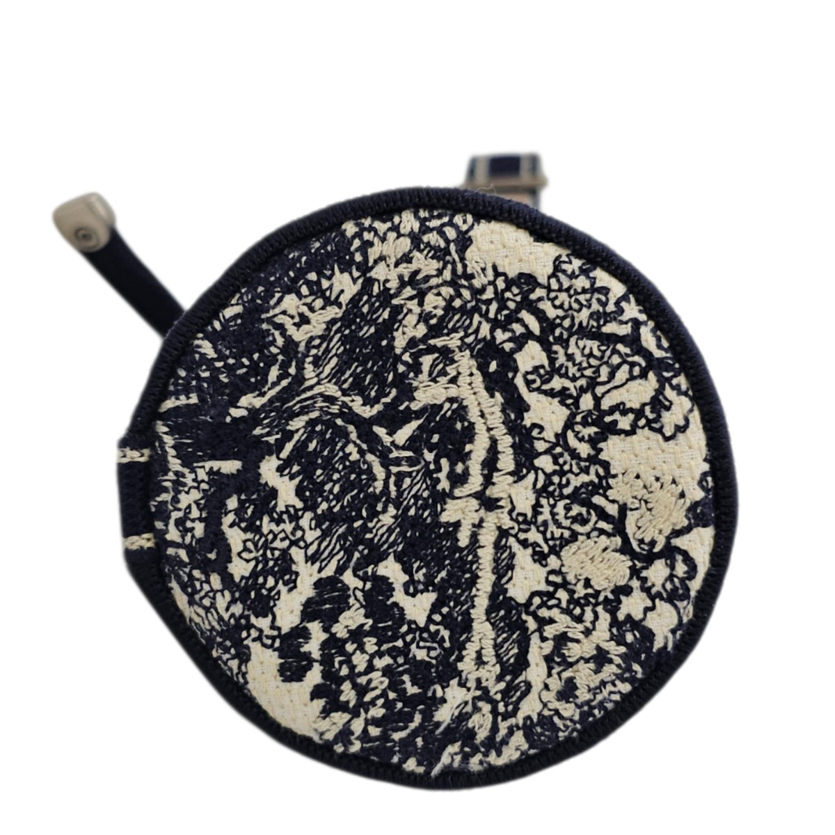 La Collection Privee Toile de Jouy Perfume Case 100 ml Navy Blue Top Handle Bag in Jacquard Silver hardware