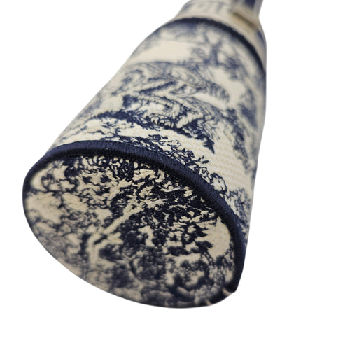 La Collection Privee Toile de Jouy Perfume Case 100 ml Navy Blue Top Handle Bag in Jacquard Silver hardware