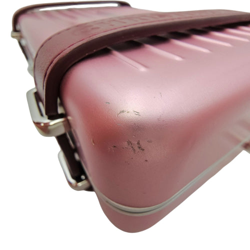 Dior x Rimowa Personal Clutch  Pink Top Handle Bag in Metallic Silver hardware