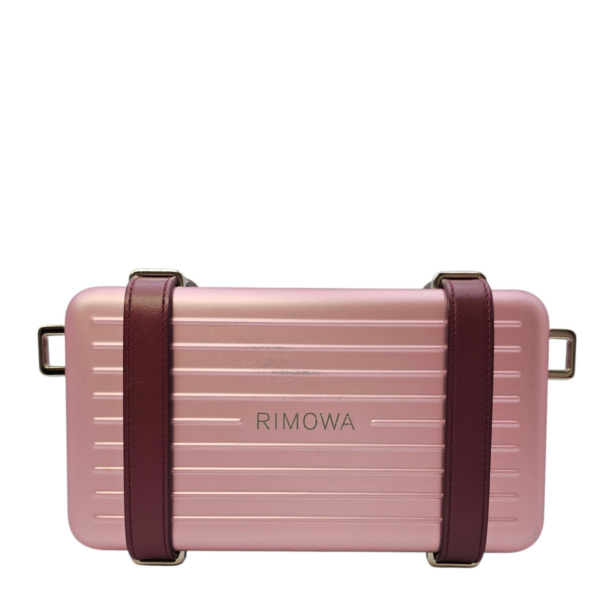Dior x Rimowa Personal Clutch  Pink Top Handle Bag in Metallic Silver hardware
