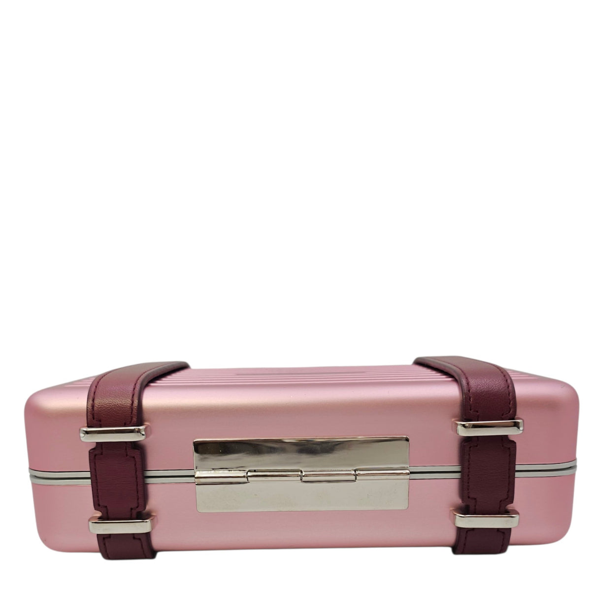Dior x Rimowa Personal Clutch  Pink Top Handle Bag in Metallic Silver hardware