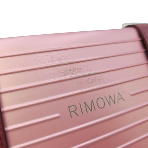 Dior x Rimowa Personal Clutch  Pink Top Handle Bag in Metallic Silver hardware