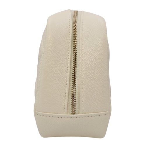 Vanity White Pouch in Caviar Leather Gold hardware