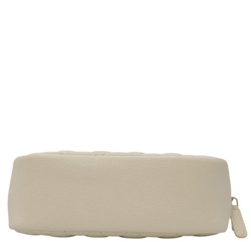 Vanity White Pouch in Caviar Leather Gold hardware