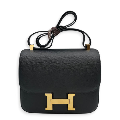 Constance 24 Noir in Epsom Rose Gold hardware