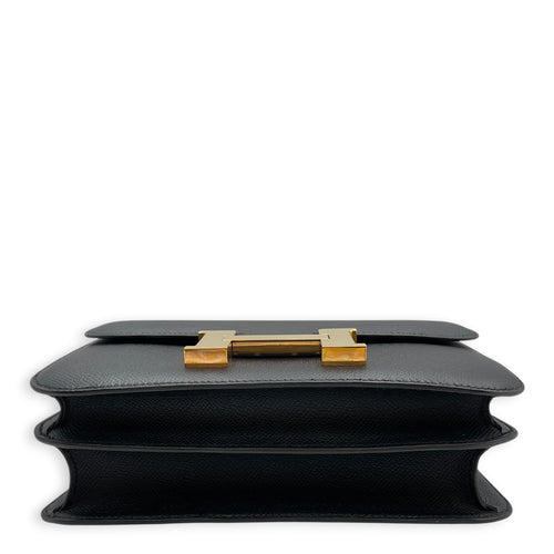 Constance 24 Noir in Epsom Rose Gold hardware