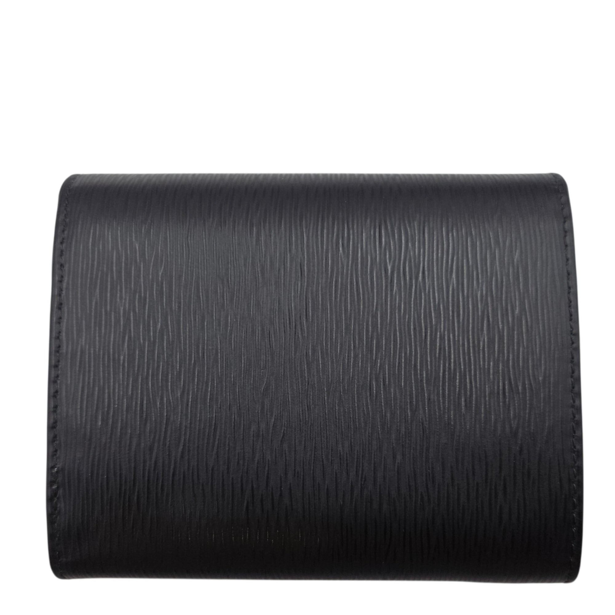 Vitello Move Bifold  Small Nero Wallet in Saffiano Leather Gold hardware