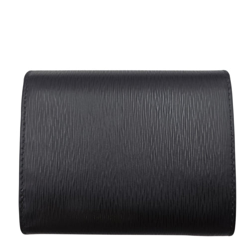Vitello Move Bifold  Small Nero Wallet in Saffiano Leather Gold hardware