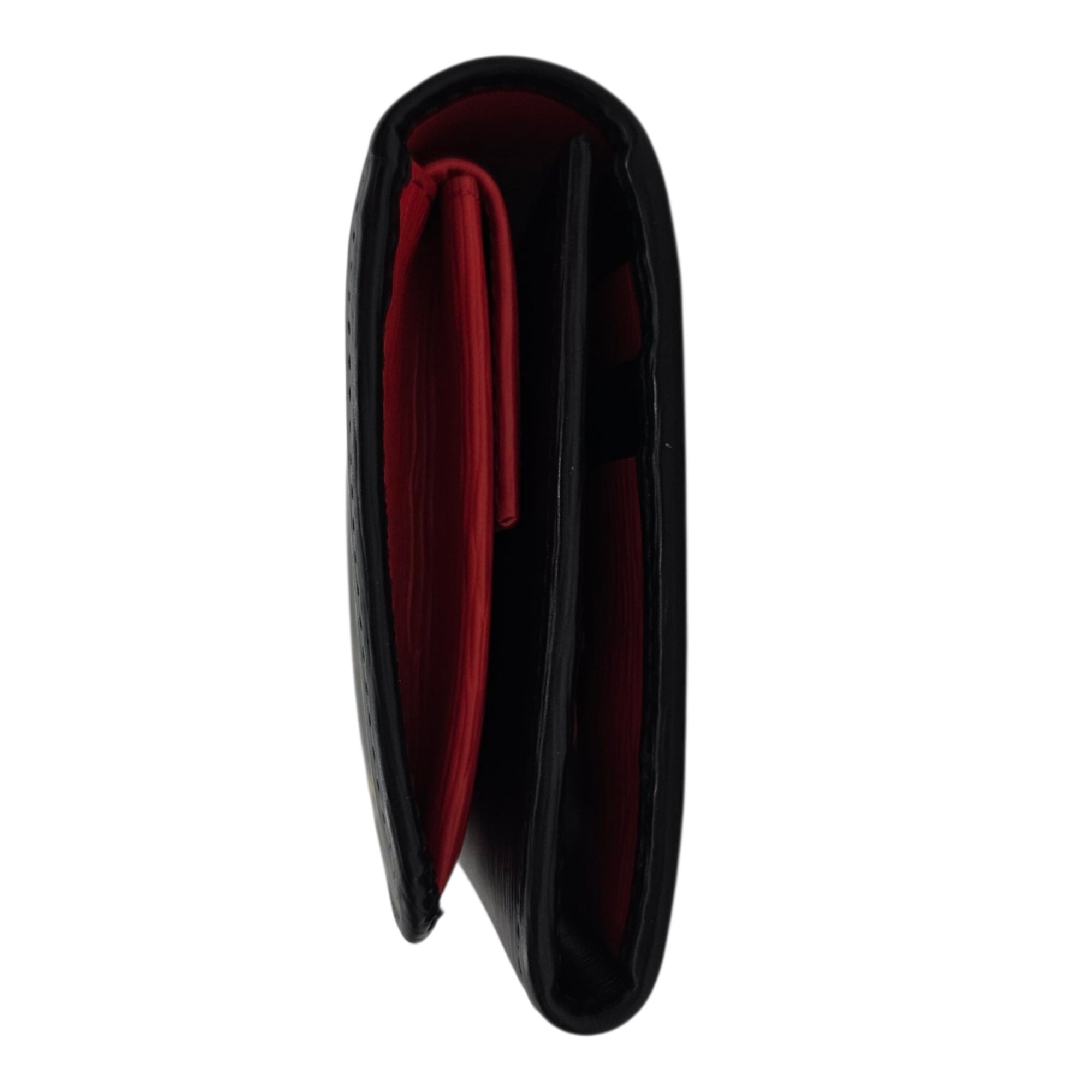 Vitello Move Bifold  Small Nero Wallet in Saffiano Leather Gold hardware