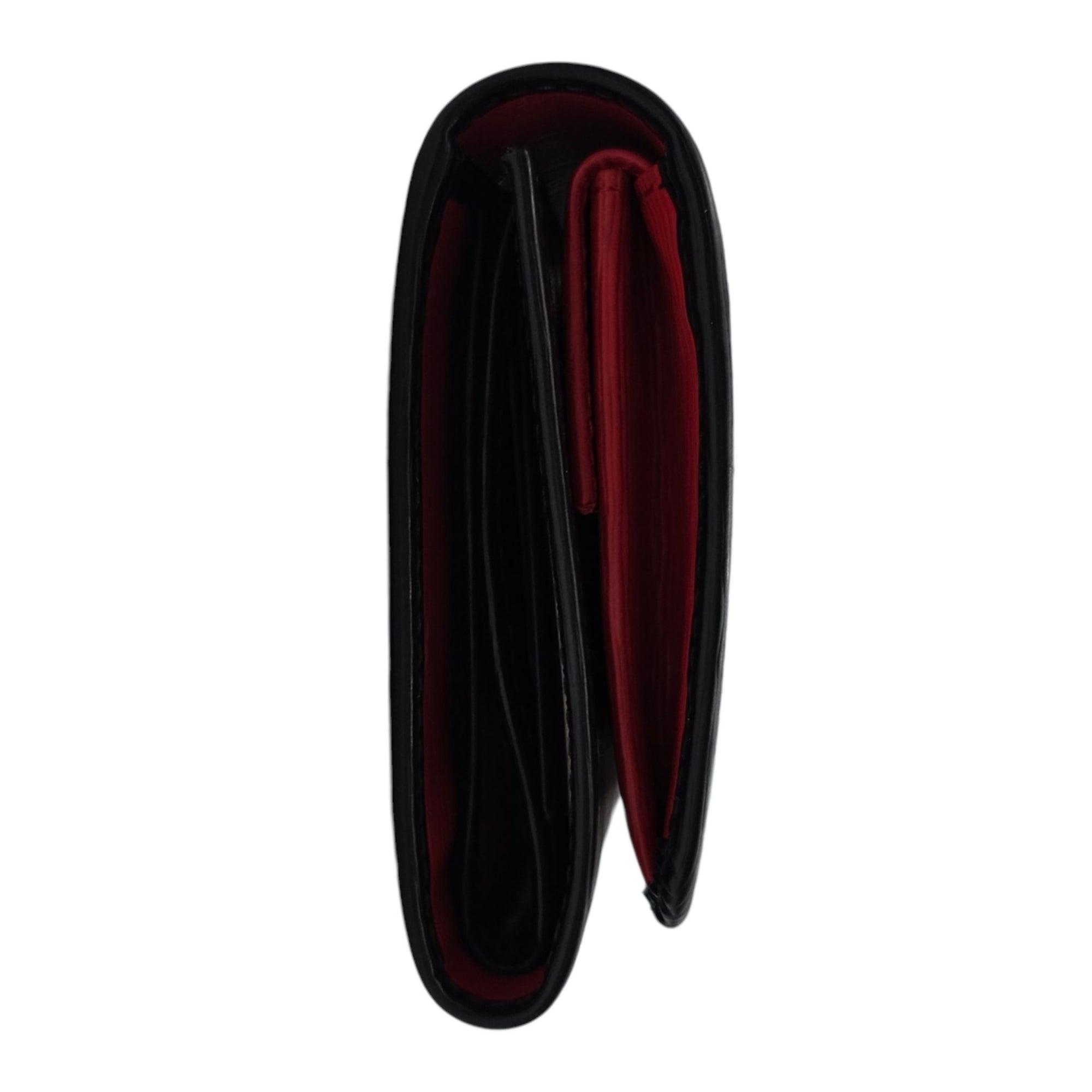 Vitello Move Bifold  Small Nero Wallet in Saffiano Leather Gold hardware