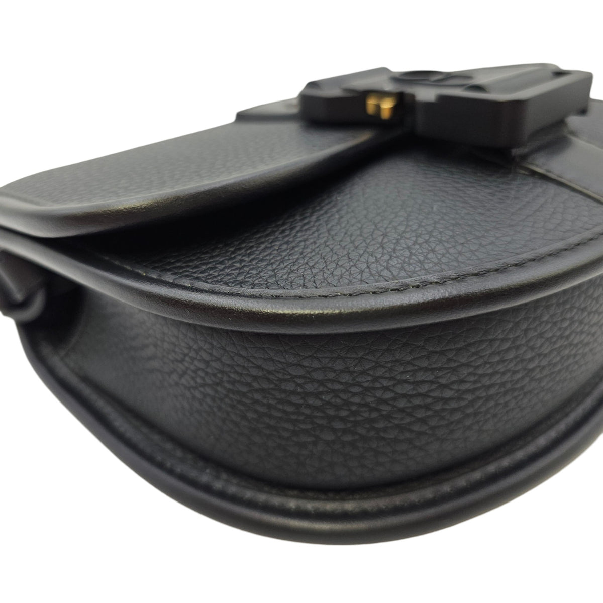 Mini Gallop  Black Crossbody Bag in Calfskin Silver hardware