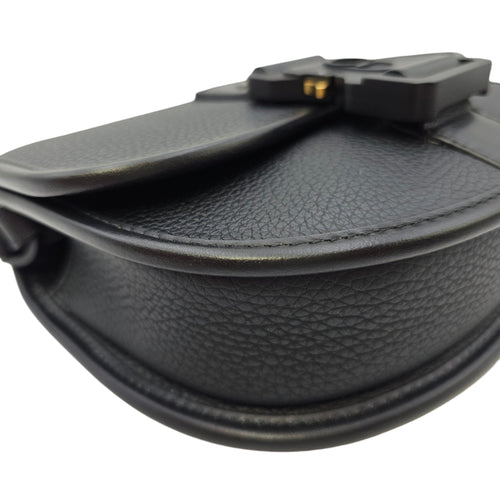 Mini Gallop  Black Crossbody Bag in Calfskin Silver hardware
