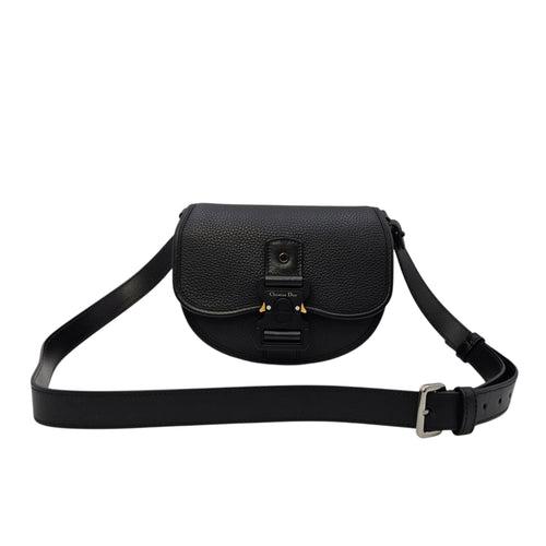 Mini Gallop  Black Crossbody Bag in Calfskin Silver hardware