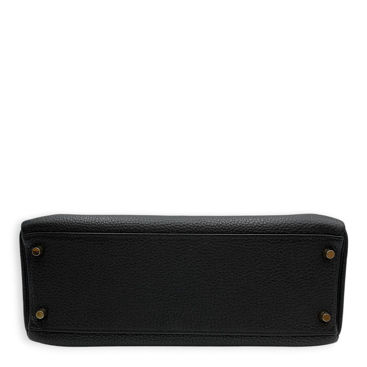 Kelly 32 Noir in Togo Gold hardware