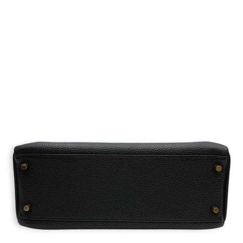 Kelly 32 Noir in Togo Gold hardware