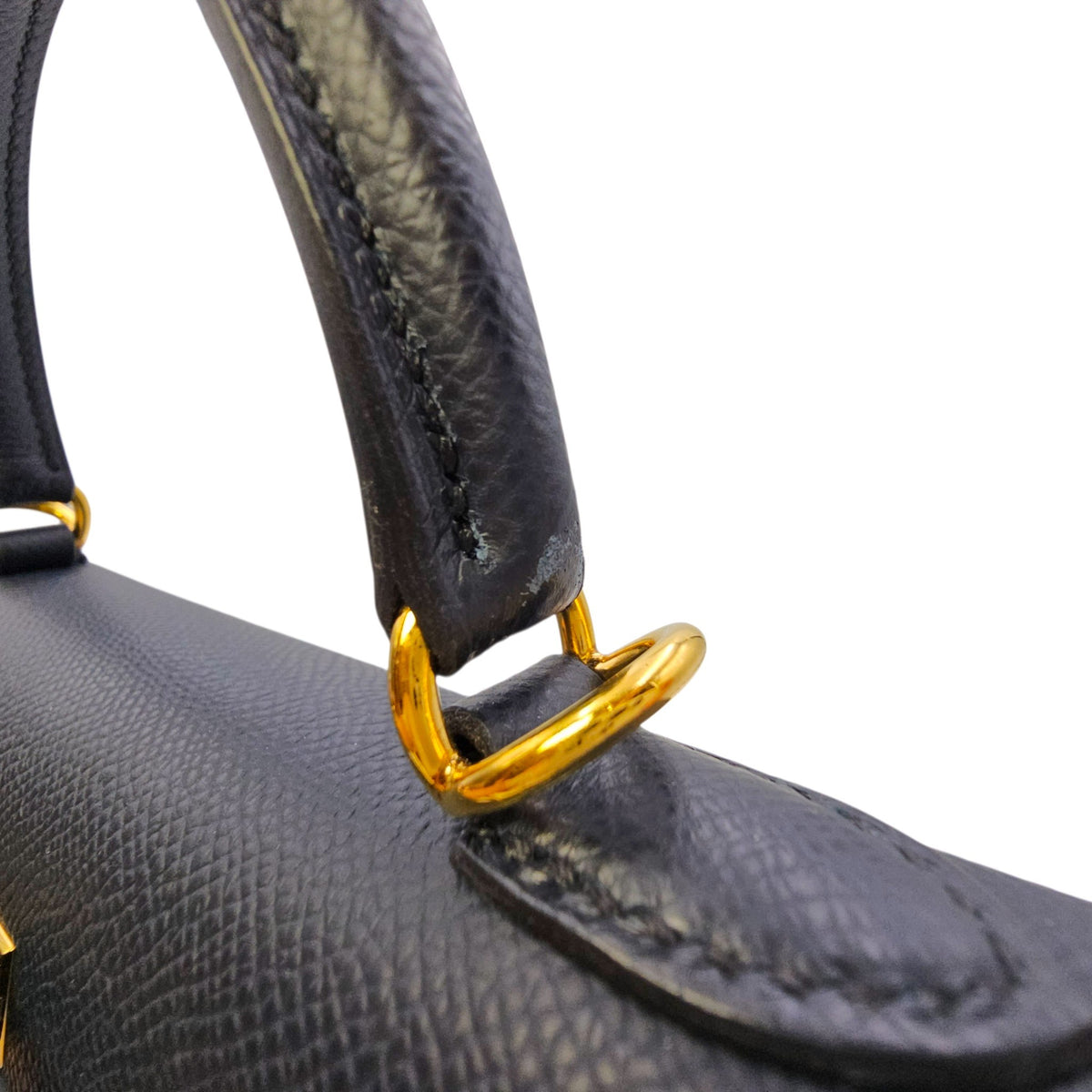 Sellier Kelly 25 Bleu Indigo in Epsom Gold hardware