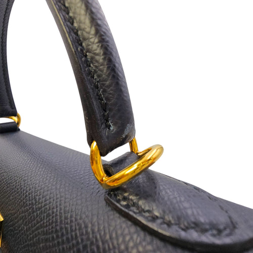 Sellier Kelly 25 Bleu Indigo in Epsom Gold hardware