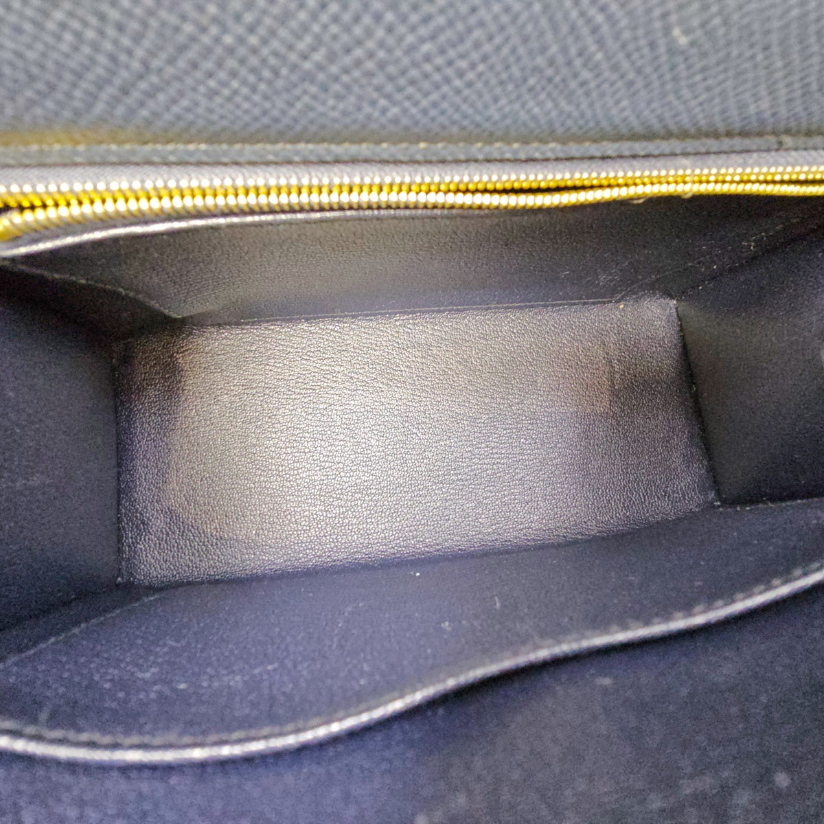 Sellier Kelly 25 Bleu Indigo in Epsom Gold hardware