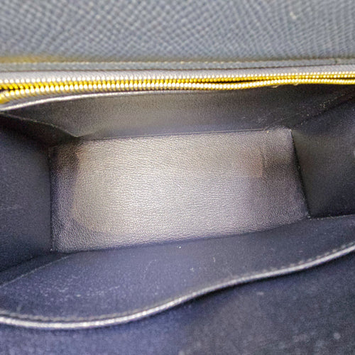 Sellier Kelly 25 Bleu Indigo in Epsom Gold hardware