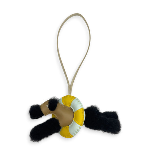 Budy A La Mer Charm  Noir/Dune/Jaune de naples/Peppermint Bag Accessory in Swift