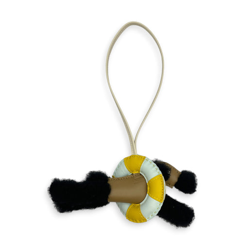 Budy A La Mer Charm  Noir/Dune/Jaune de naples/Peppermint Bag Accessory in Swift
