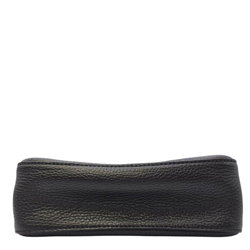 Mini Flap Bag Black Shoulder Bag in Grained calfskin Gold hardware