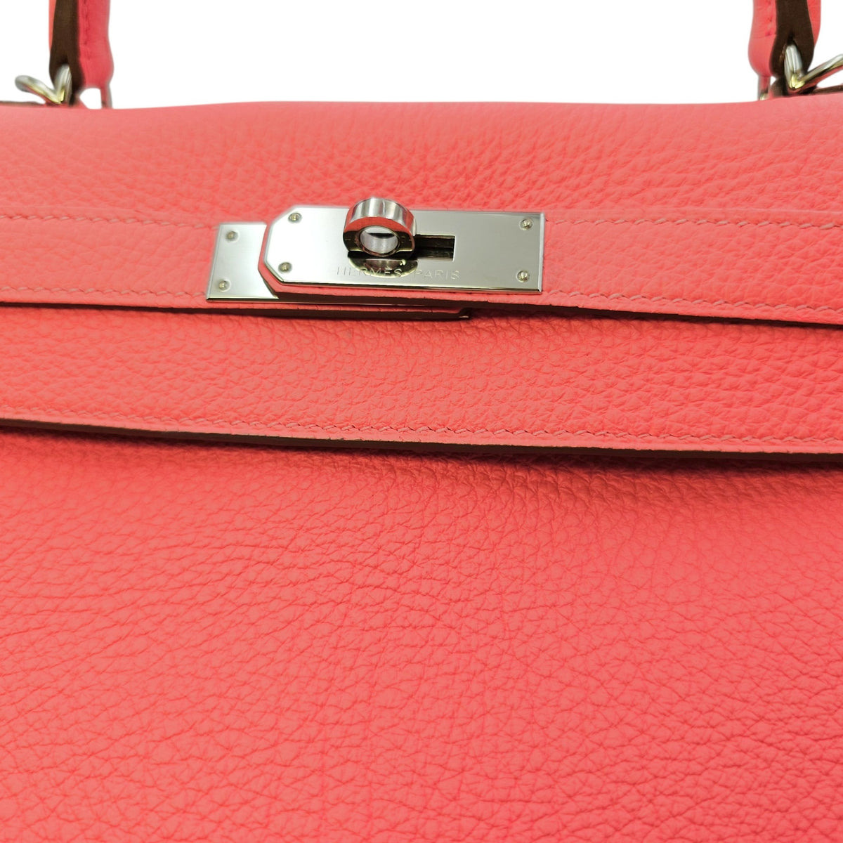Kelly 28 Rose Lipstick  in Togo Palladium hardware