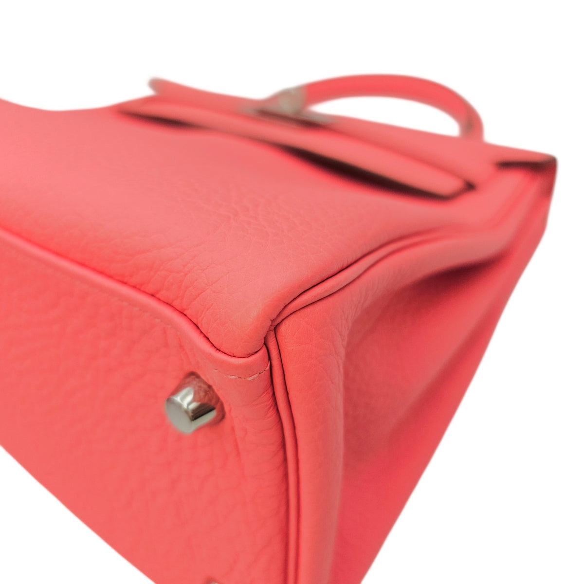Kelly 28 Rose Lipstick  in Togo Palladium hardware