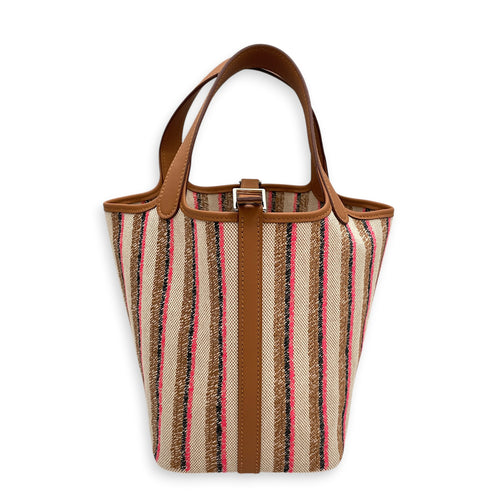 Picotin Broderie  18 Gold/Rose Pop/Ecru/Beige/Noir in Fabric Palladium hardware