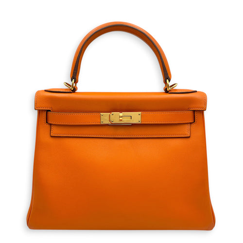 Kelly 28 Orange in Swift Gold hardware