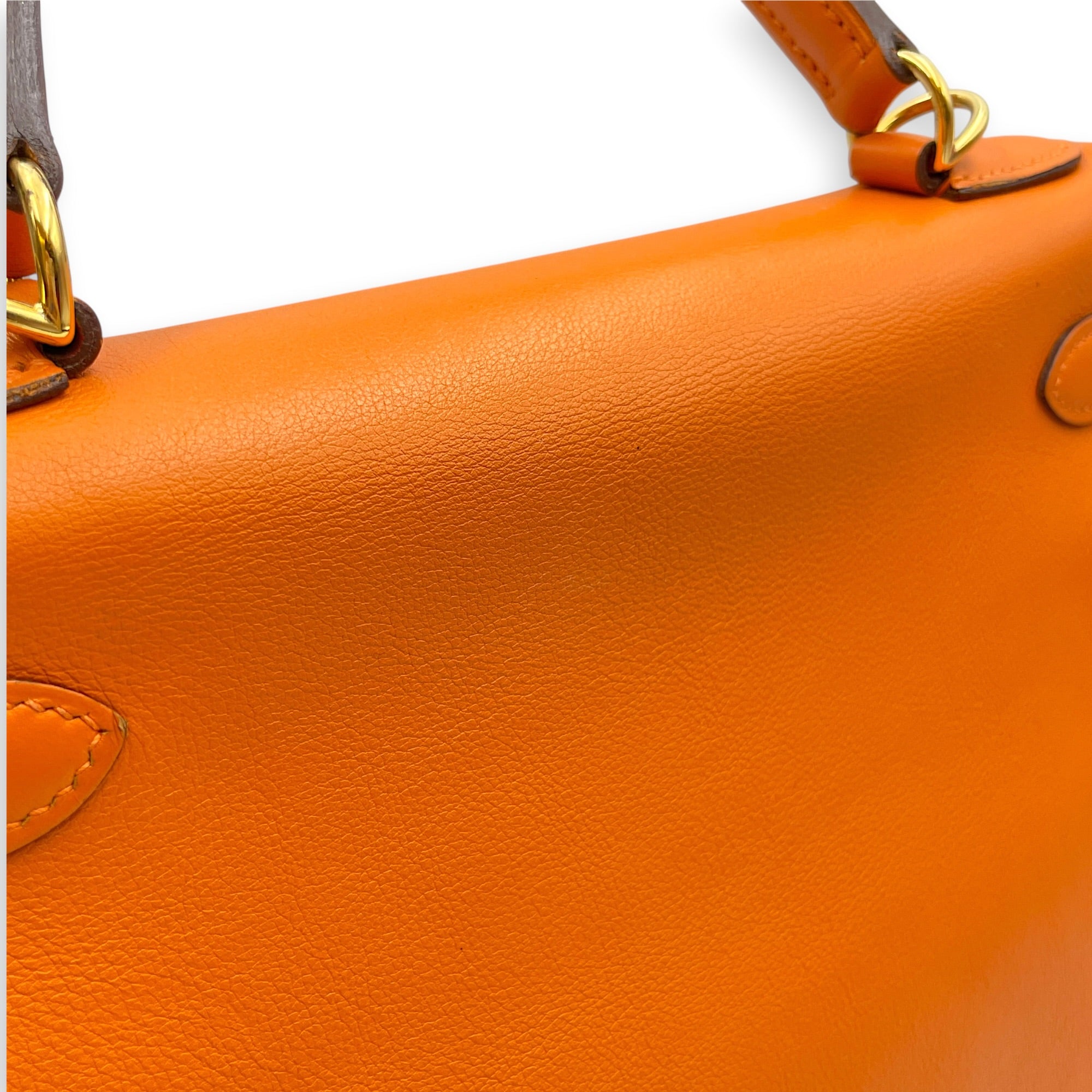 Kelly 28 Orange in Swift Gold hardware