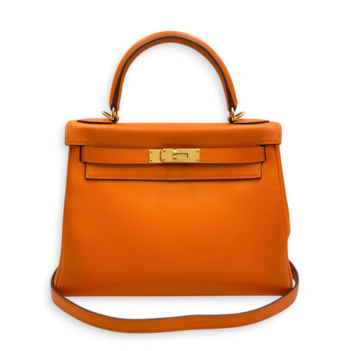 Kelly 28 Orange in Swift Gold hardware