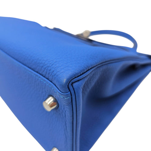 Kelly 28 Bleu Zellige in Togo Palladium hardware