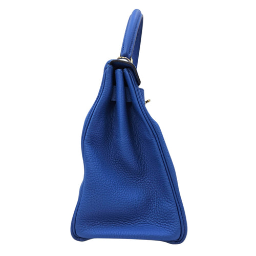 Kelly 28 Bleu Zellige in Togo Palladium hardware
