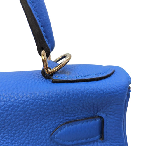 Kelly 28 Bleu Zellige in Togo Palladium hardware