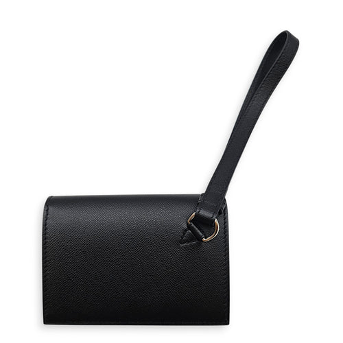 Kelly Pocket Slim  Noir Wallet in Madame Palladium hardware