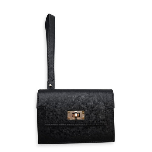 Kelly Pocket Slim  Noir Wallet in Madame Palladium hardware