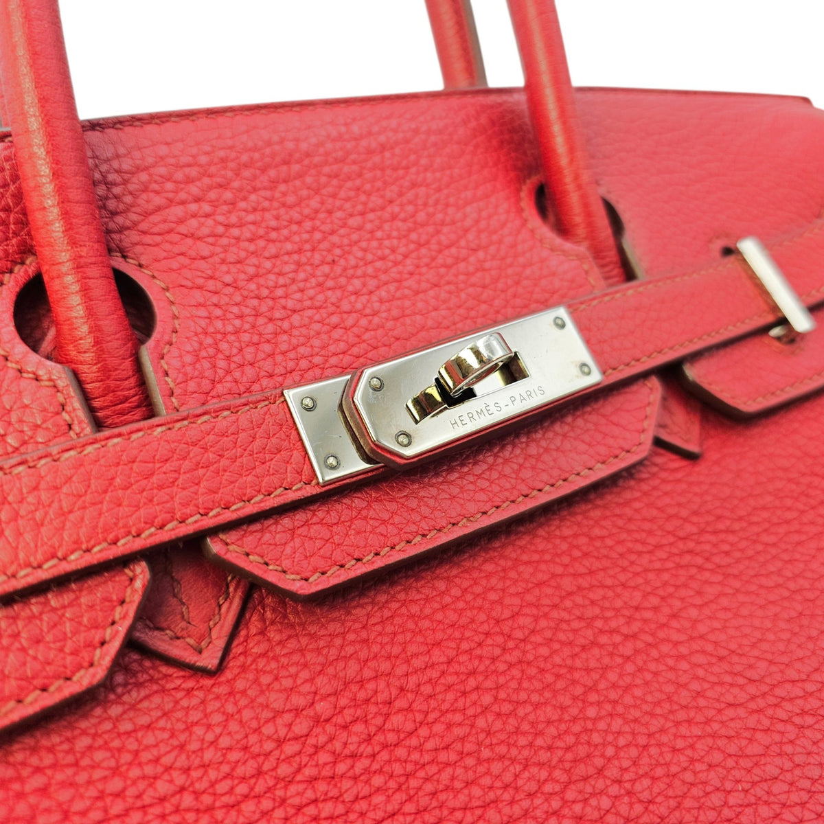 Birkin 30 Rouge Vif in Togo Palladium hardware