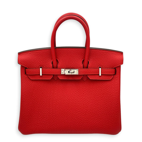 Birkin 25 Rouge de Coeur in Togo Palladium hardware