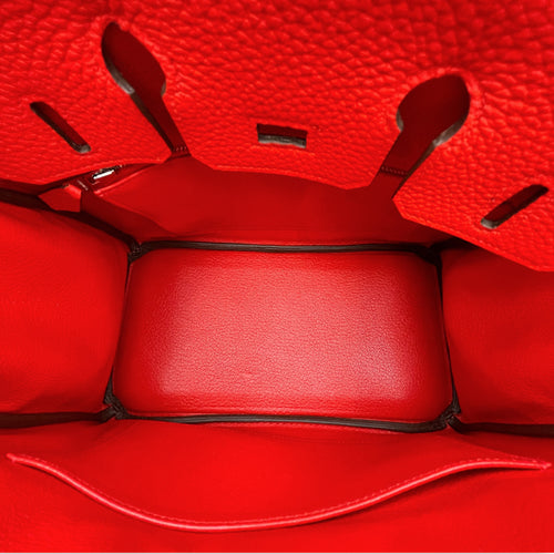 Birkin 25 Rouge de Coeur in Togo Palladium hardware
