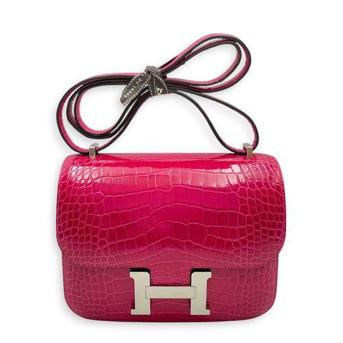 Constance 18 Rose Mexico in Shiny Alligator Palladium hardware
