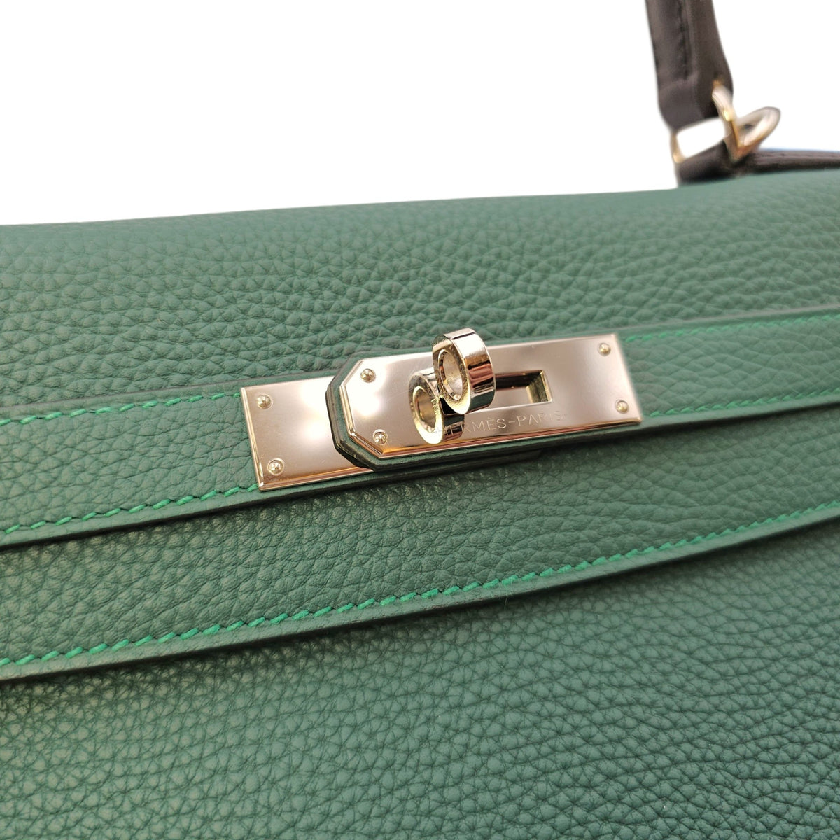 Kelly Au Pas 28 Malachite / Blue Zanzibar in Togo Palladium hardware