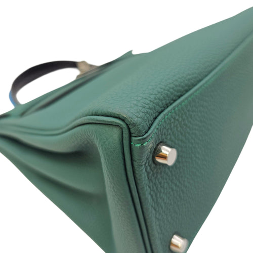 Kelly Au Pas 28 Malachite / Blue Zanzibar in Togo Palladium hardware