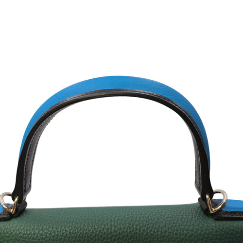 Kelly Au Pas 28 Malachite / Blue Zanzibar in Togo Palladium hardware