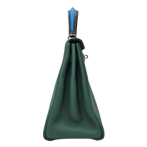 Kelly Au Pas 28 Malachite / Blue Zanzibar in Togo Palladium hardware