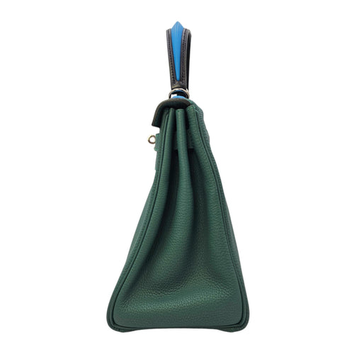 Kelly Au Pas 28 Malachite / Blue Zanzibar in Togo Palladium hardware