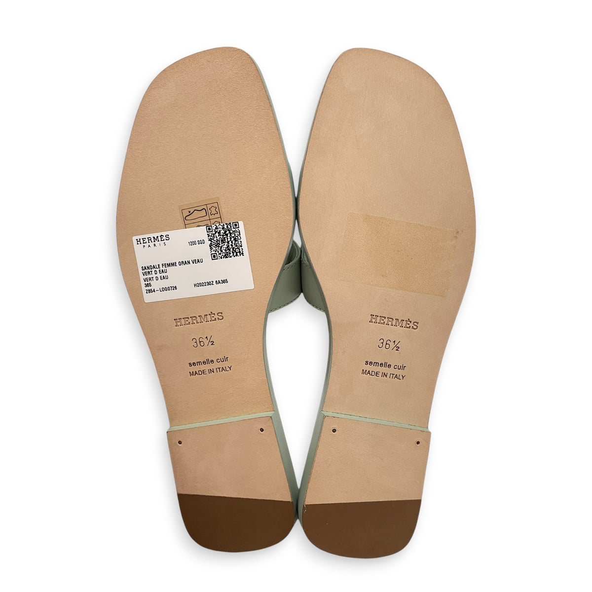 Oran 36.5 Vert d'Eau Sandals in Calfskin