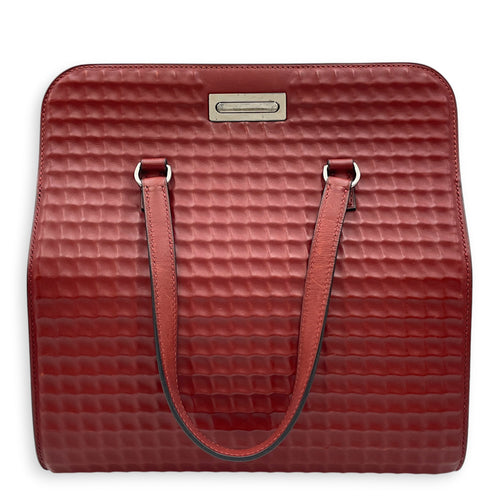 Toolbox Waffle Rouge Vif in Calfskin Palladium hardware